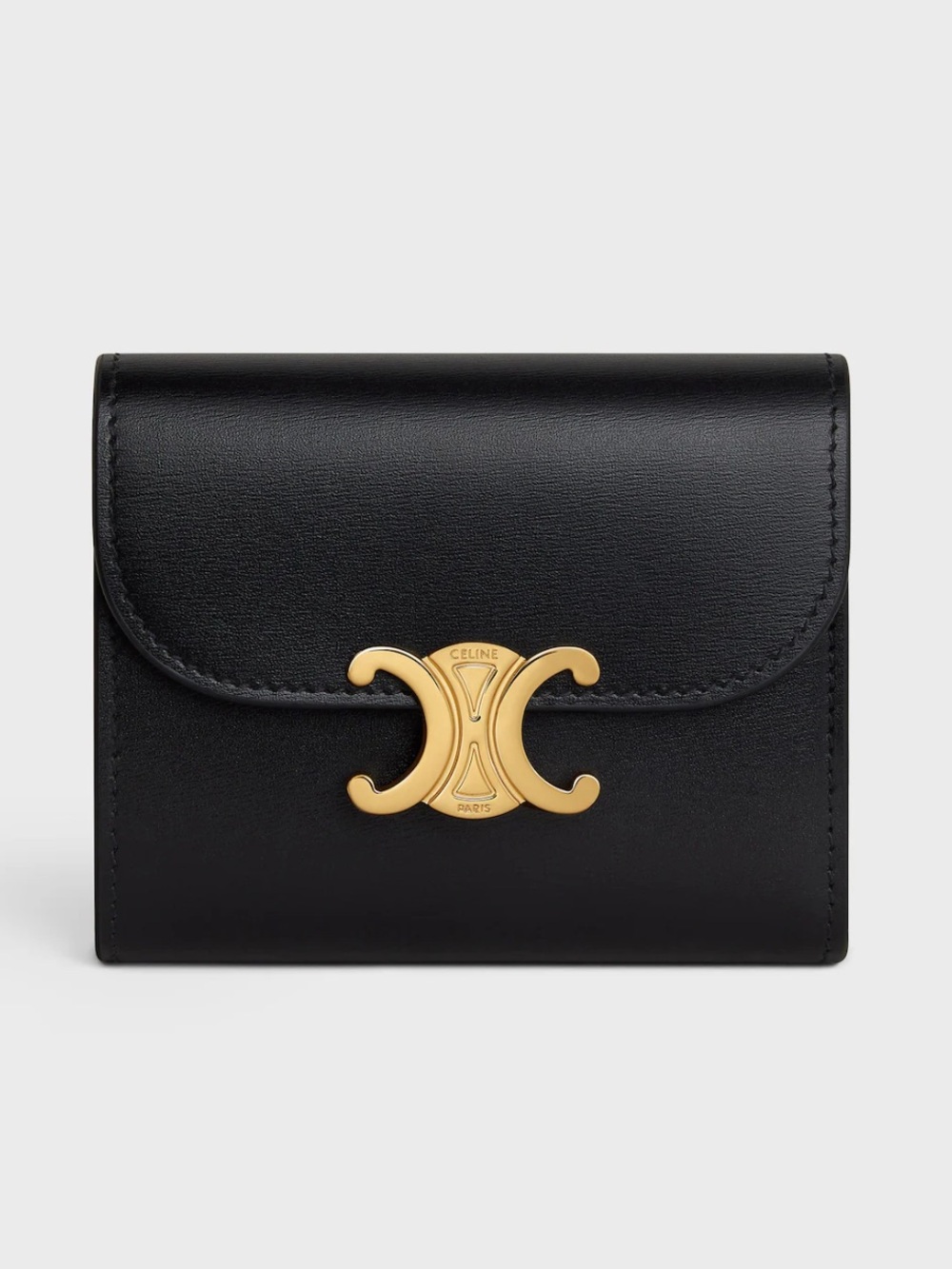 Celine SMALL FLAP WALLET TRIOMPHE IN SHINY CALFSKIN